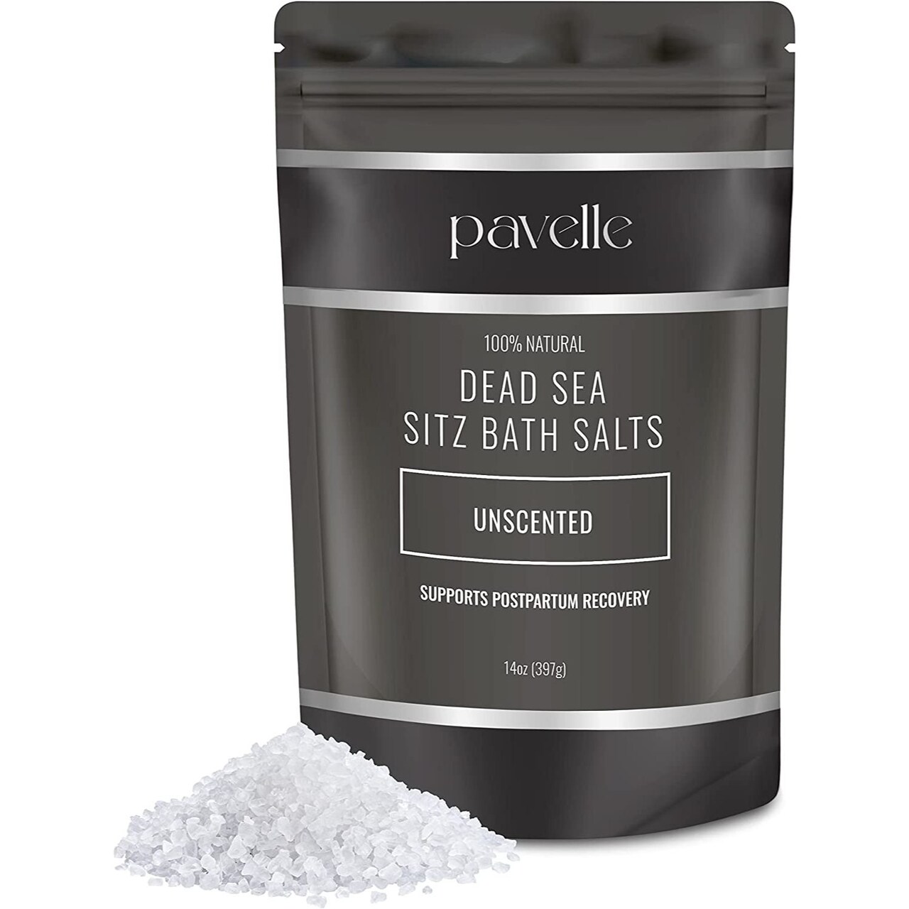 Pavelle Dead Sea Sitz Bath Salts, Sitz Bath Soak for PostPartum Pain Relief, 14 oz (397g)
